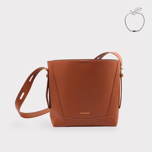 <tc>Oli - Sac à bandoulière midi peau de pomme cuir marron</tc>
